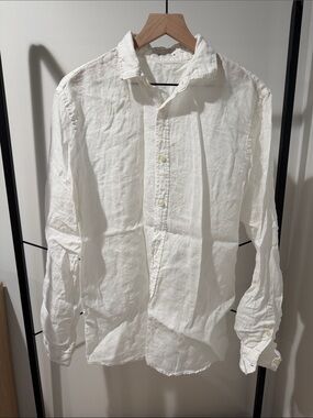 Men’s Zara White Linen Shirt